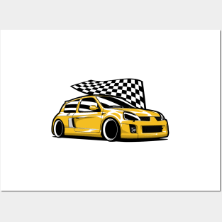 Yellow Clio V6 Phase 2 Sports Posters and Art